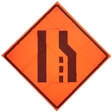 Merge Left Symbol Roll-up Sign / Vinyl Pockets